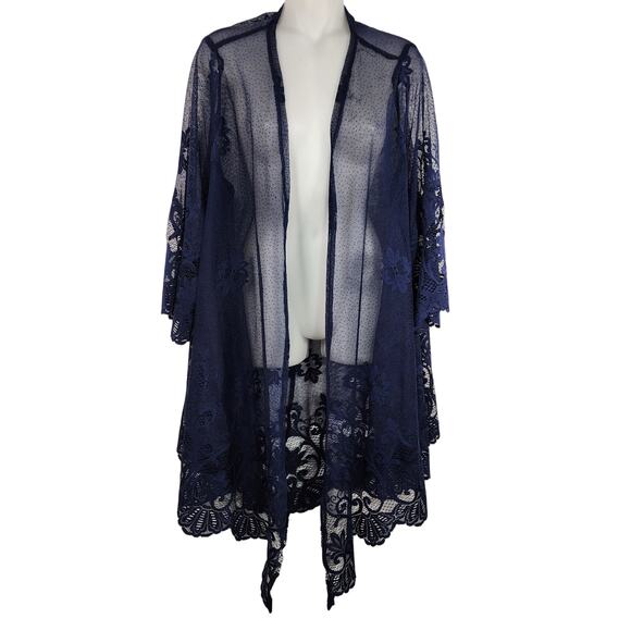 Maurices Womens Lace Kimono Blouse Dainty Boho Bell Sleeve XXL Romantic Hippie - Picture 1 of 12